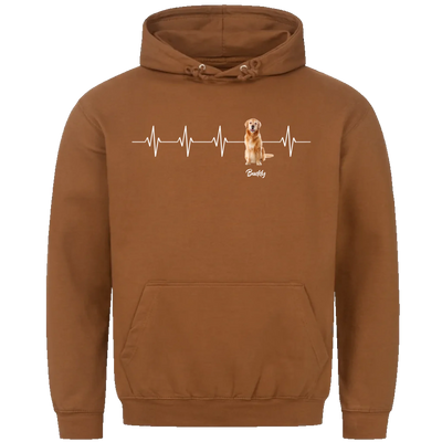 Mein Herzschlag für... – Personalisierbarer Hoodie mit deinem Hund