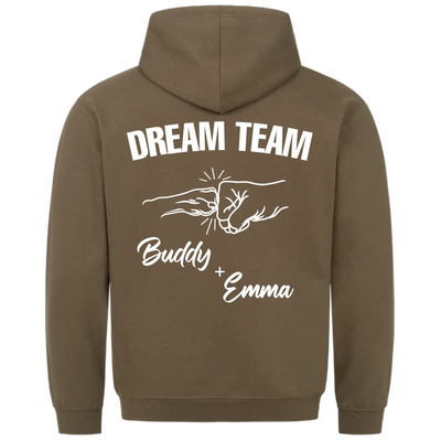 Dream Team – Personalized Unisex Hoodie with Custom Backprint