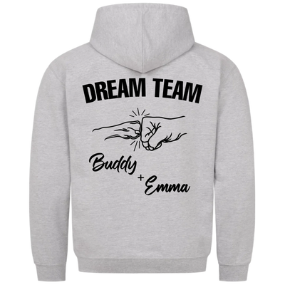 Dream Team Fauststoß - Individueller Hoodie Unisex Rückendruck