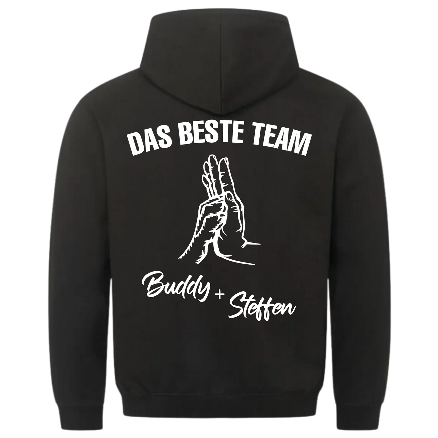 Das beste Team - Personalisierbarer Unisex Hoodie Rückendruck