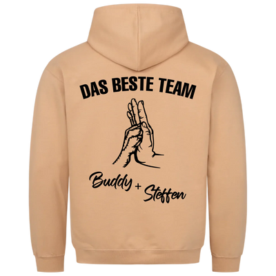 Das beste Team - Personalisierbarer Unisex Hoodie Rückendruck