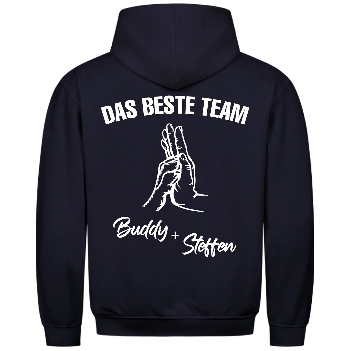Das beste Team - Personalisierbarer Unisex Hoodie Rückendruck