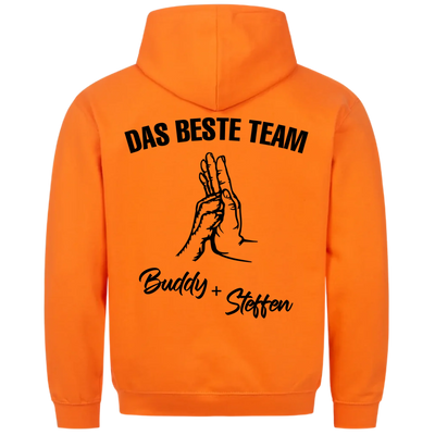 Das beste Team - Personalisierbarer Unisex Hoodie Rückendruck