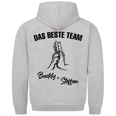 Das beste Team - Personalisierbarer Unisex Hoodie Rückendruck
