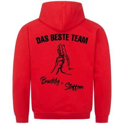 Das beste Team - Personalisierbarer Unisex Hoodie Rückendruck