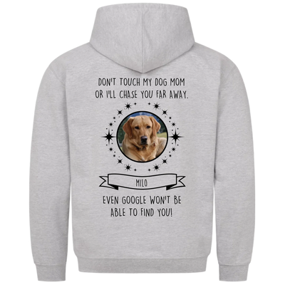 Don't touch my Dog Mom / Dog Dad – Personalized Unisex Hoodie with Custom Backprint