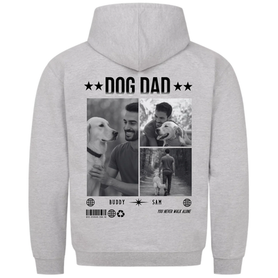 DOG DAD Photo Collage – Personalized Premium Hoodie with Backprint