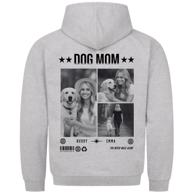 DOG MOM Photo Collage – Personalized Premium Hoodie with Backprint