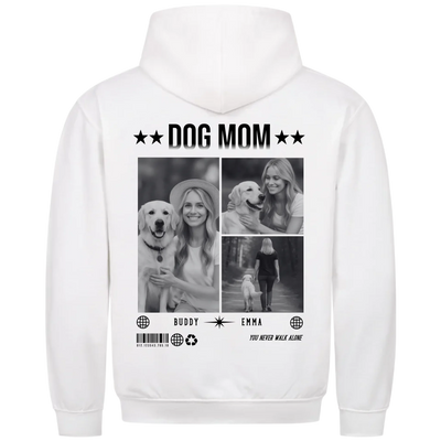 DOG MOM Photo Collage – Personalized Premium Hoodie with Backprint