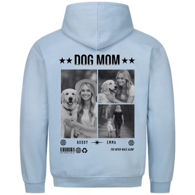 DOG MOM Photo Collage – Personalized Premium Hoodie with Backprint