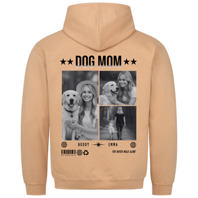 DOG MOM Photo Collage – Personalized Premium Hoodie with Backprint