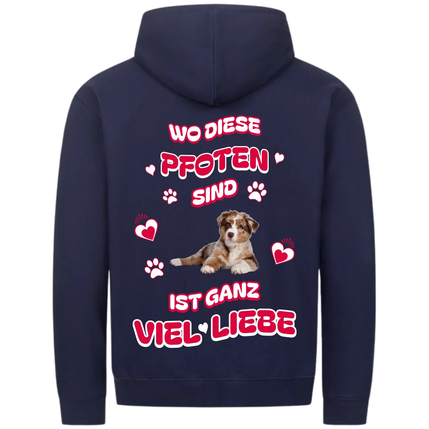 Wo diese Pfoten sind - Personalisierbarer Classic Zipper Hoodie Unisex
