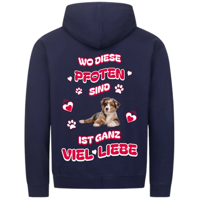 Wo diese Pfoten sind - Personalisierbarer Classic Zipper Hoodie Unisex