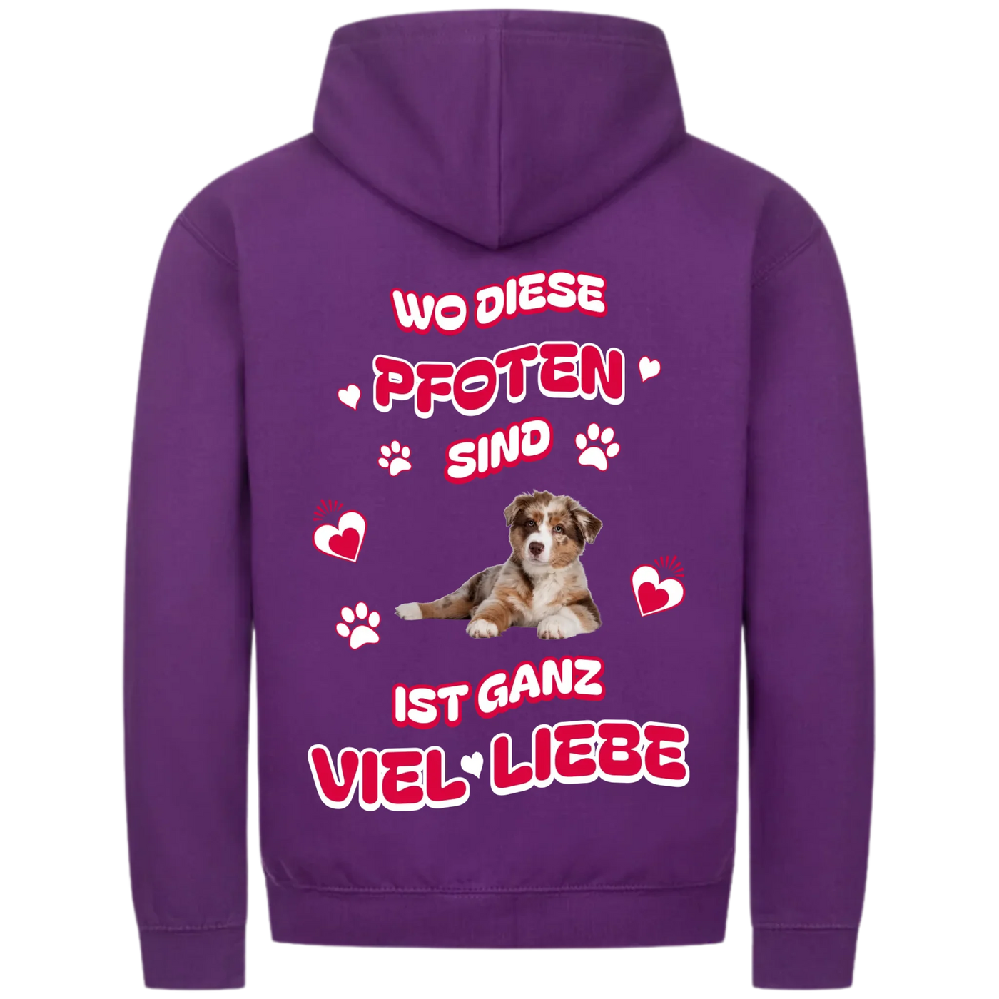 Wo diese Pfoten sind - Personalisierbarer Classic Zipper Hoodie Unisex
