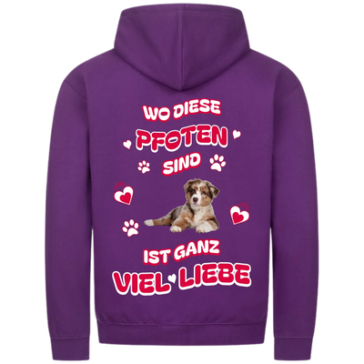 Wo diese Pfoten sind - Personalisierbarer Classic Zipper Hoodie Unisex