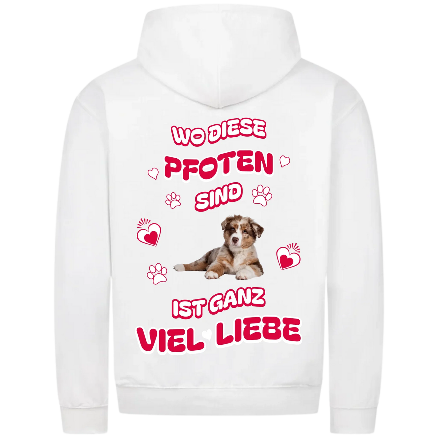Wo diese Pfoten sind - Personalisierbarer Classic Zipper Hoodie Unisex