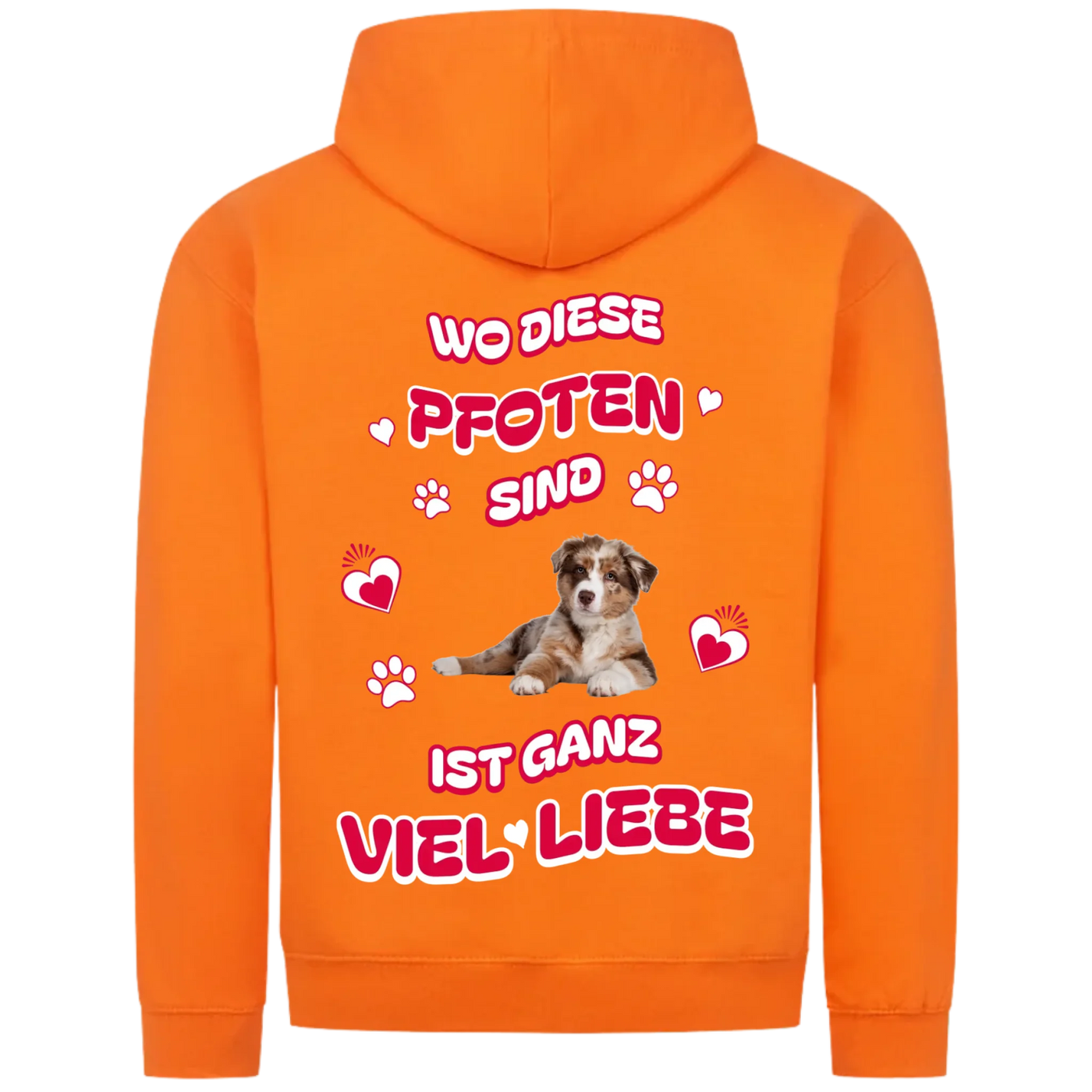 Wo diese Pfoten sind - Personalisierbarer Classic Zipper Hoodie Unisex