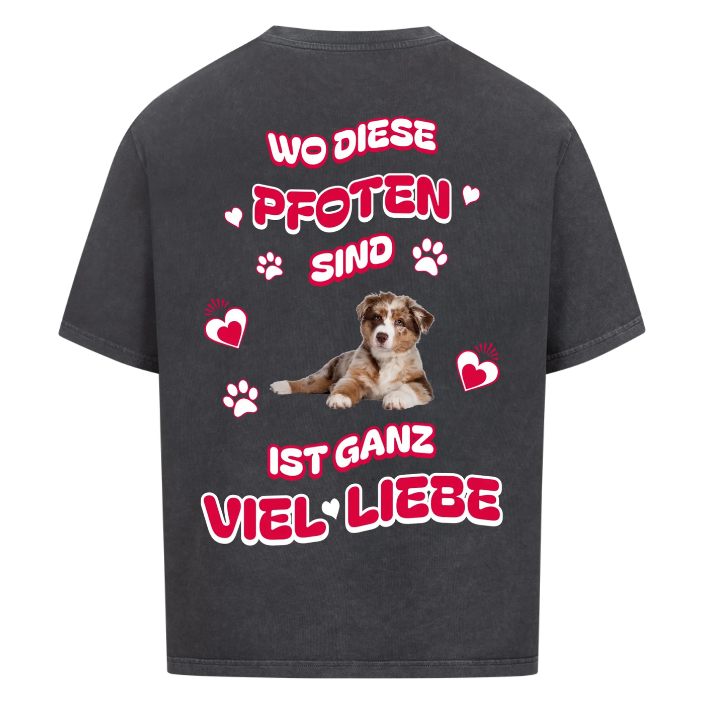 Wo diese Pfoten sind -  Personalisierbares Oversized Shirt