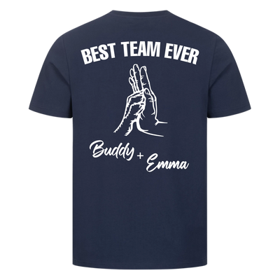 Best Team Ever – Personalized Premium T-Shirt with Custom Backprint