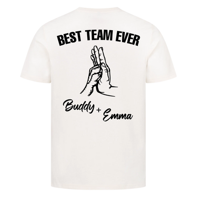 Best Team Ever – Personalized Premium T-Shirt with Custom Backprint