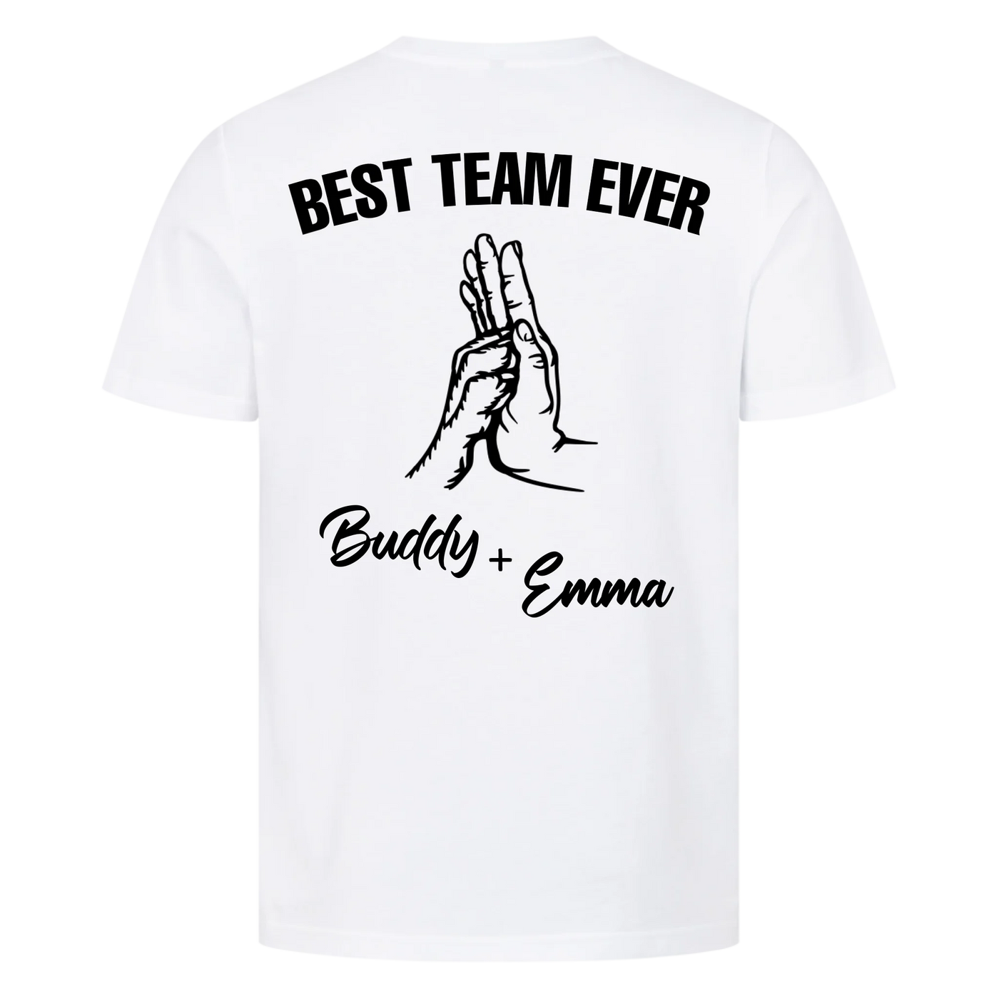 Best Team Ever – Personalized Premium T-Shirt with Custom Backprint