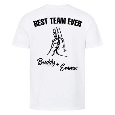 Best Team Ever – Personalized Premium T-Shirt with Custom Backprint