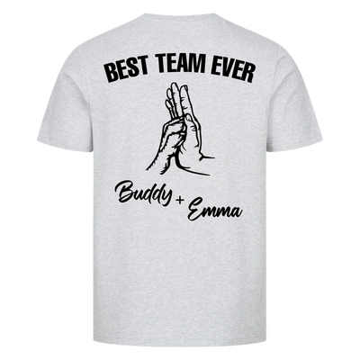 Best Team Ever – Personalisierbares Premium T-Shirt Rückendruck