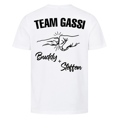 Team Gassi Fauststoß - Individuelles T-Shirt Unisex Rückendruck