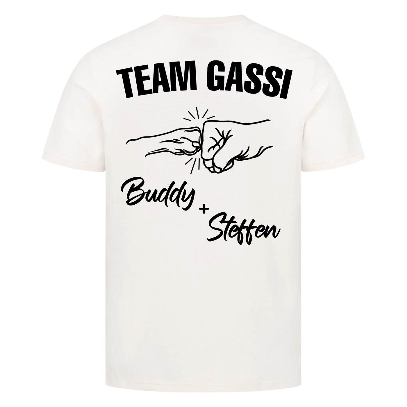 Team Gassi Fauststoß - Individuelles T-Shirt Unisex Rückendruck