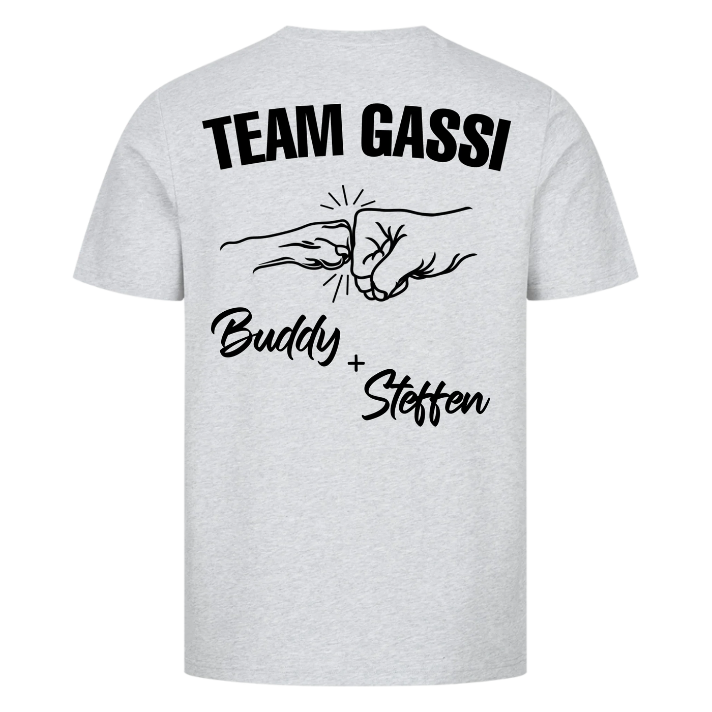 Team Gassi Fauststoß - Individuelles T-Shirt Unisex Rückendruck