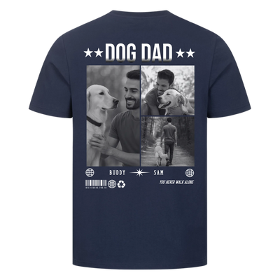 DOG DAD Photo Collage – Personalized Premium T-Shirt with Backprint