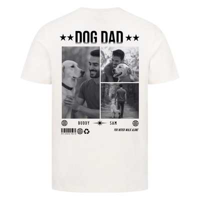 DOG DAD Photo Collage – Personalized Premium T-Shirt with Backprint