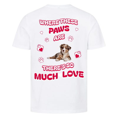 Where These Paws Are – Personalized Premium T-Shirt with Costum Backprint