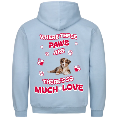Where These Paws Are – Personalized Premium Hoodie with Costum Backprint