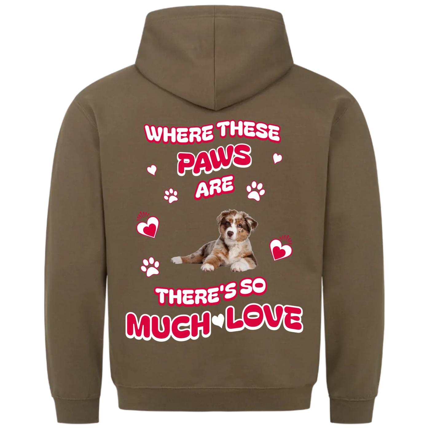 Where These Paws Are – Personalized Premium Hoodie with Costum Backprint