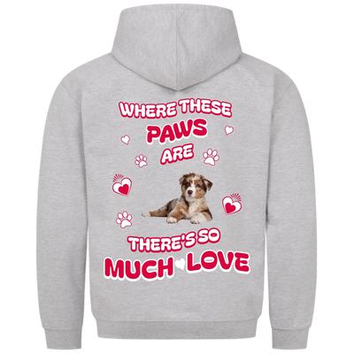 Where These Paws Are – Personalized Premium Hoodie with Costum Backprint