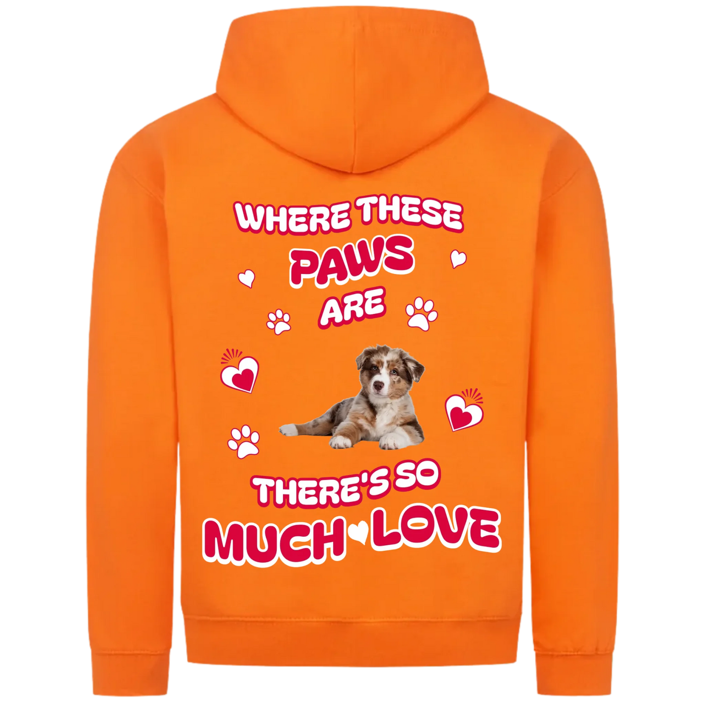 Where These Paws Are – Personalized Premium Zipper Hoodie with Costum Backprint