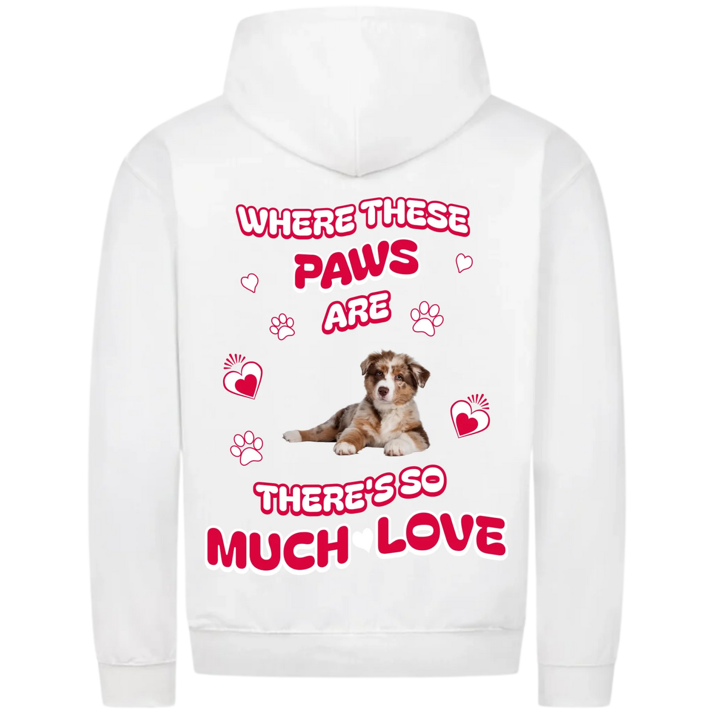 Where These Paws Are – Personalized Premium Zipper Hoodie with Costum Backprint