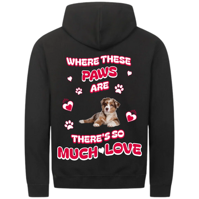 Where These Paws Are – Personalized Premium Zipper Hoodie with Costum Backprint