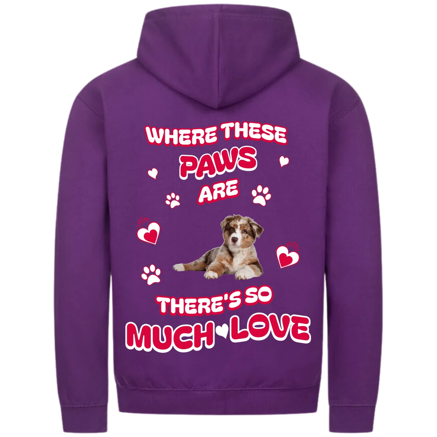 Where These Paws Are – Personalized Premium Zipper Hoodie with Costum Backprint