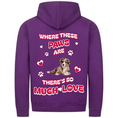 Where These Paws Are – Personalized Premium Zipper Hoodie with Costum Backprint