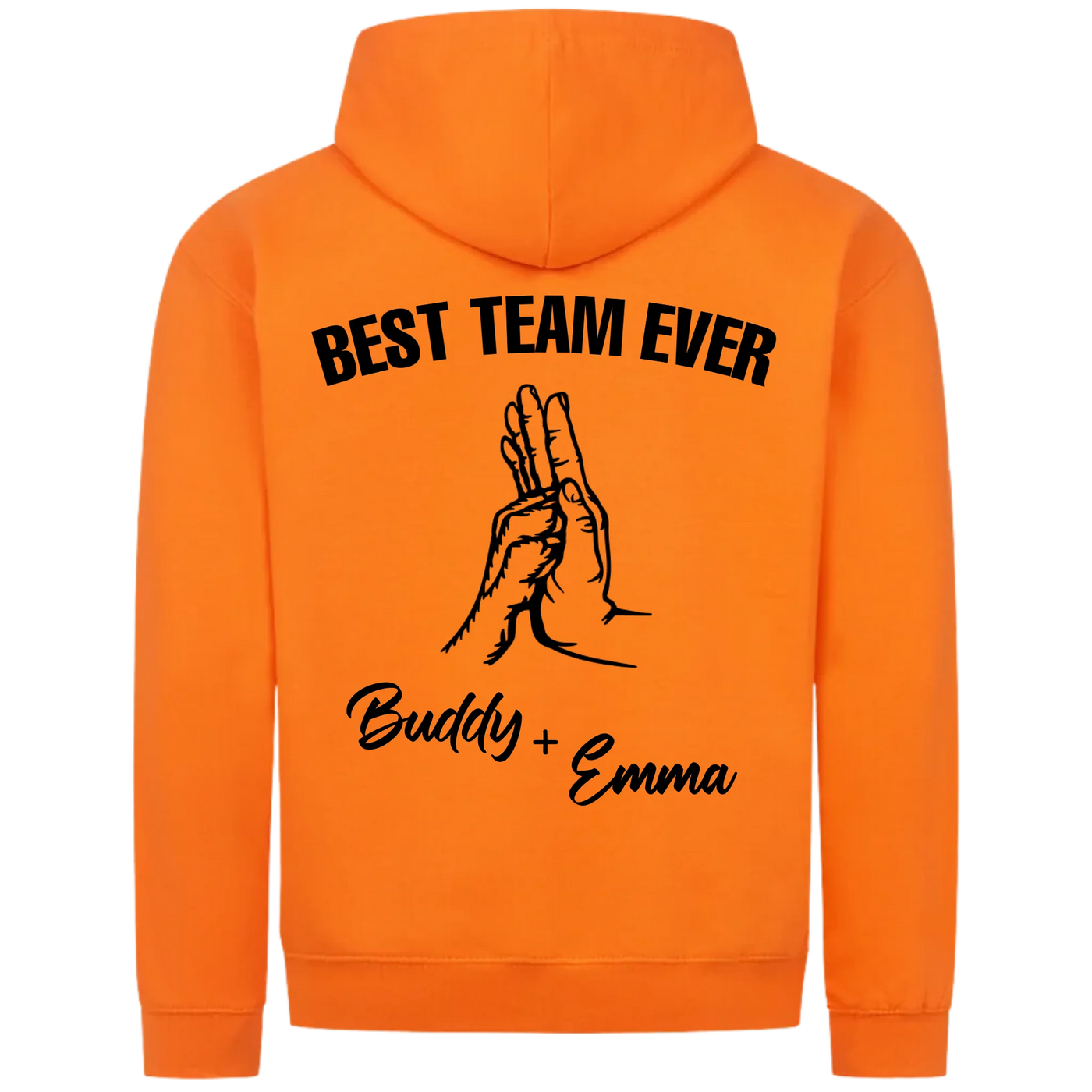 Best Team Ever – Personalized Premium Zipper Hoodie with Custom Backprint