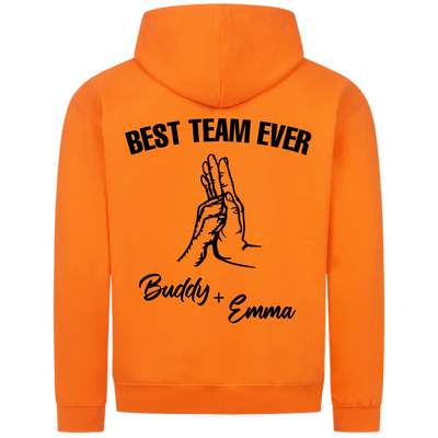 Best Team Ever – Personalized Premium Zipper Hoodie with Custom Backprint