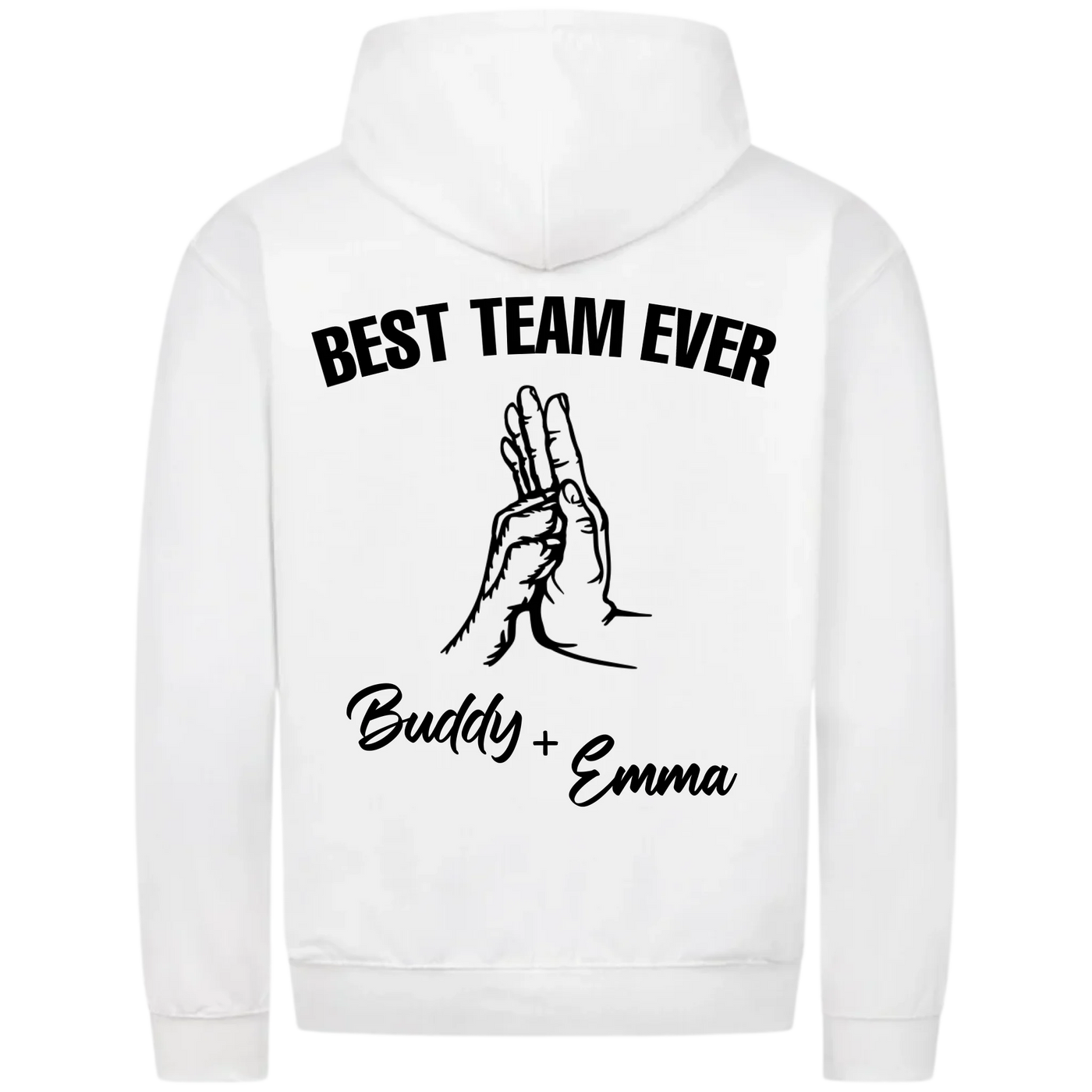 Best Team Ever – Personalized Premium Zipper Hoodie with Custom Backprint