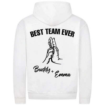 Best Team Ever – Personalized Premium Zipper Hoodie with Custom Backprint