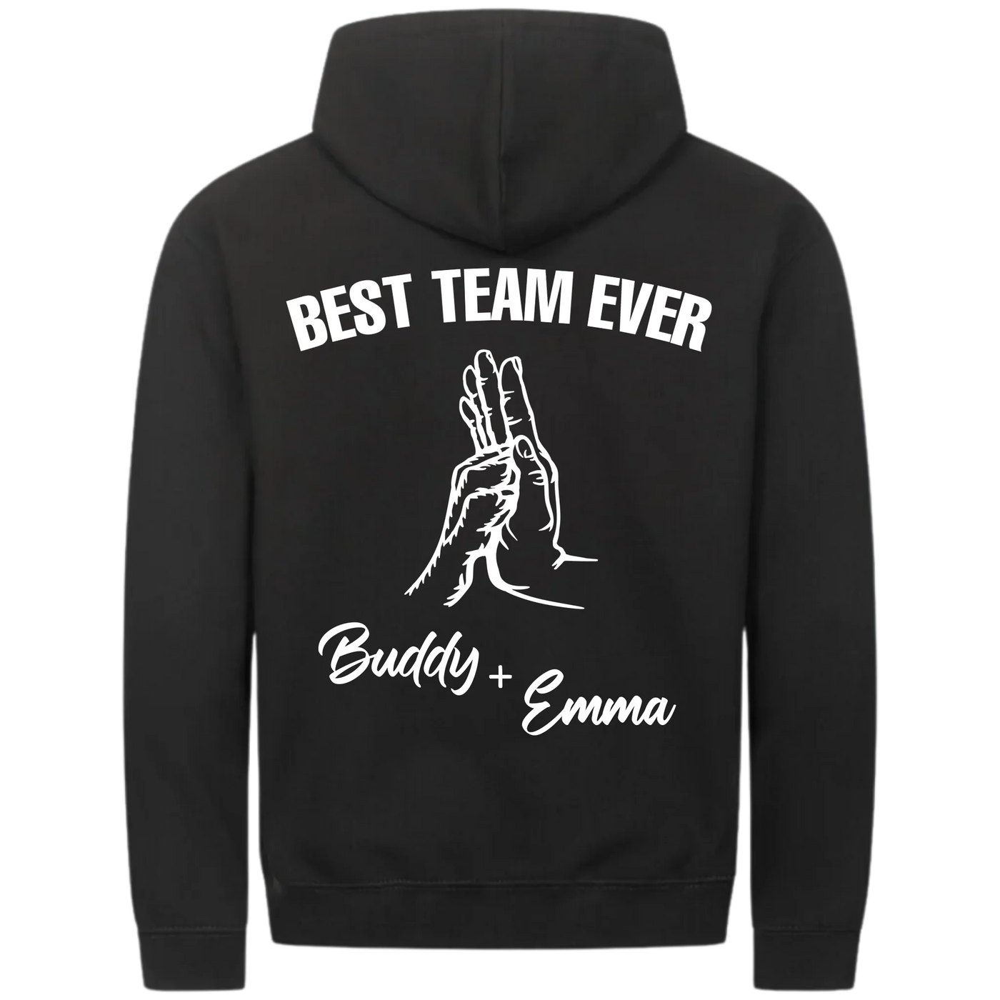 Best Team Ever – Personalized Premium Zipper Hoodie with Custom Backprint