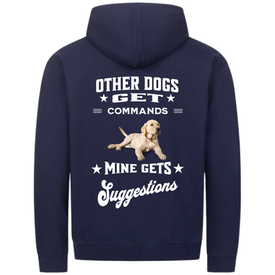 Other Dogs Get Commands  – Personalized Premium Zipper Hoodie with Custom Backprint