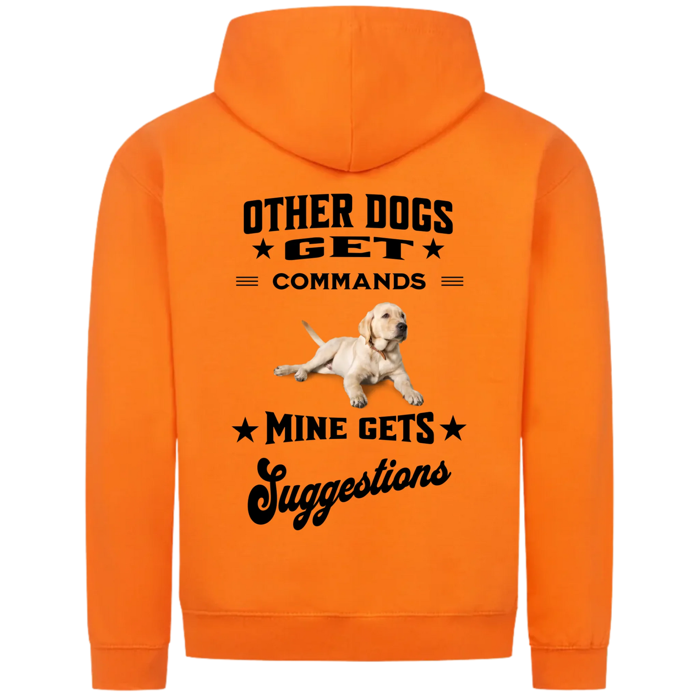 Other Dogs Get Commands  – Personalized Premium Zipper Hoodie with Custom Backprint