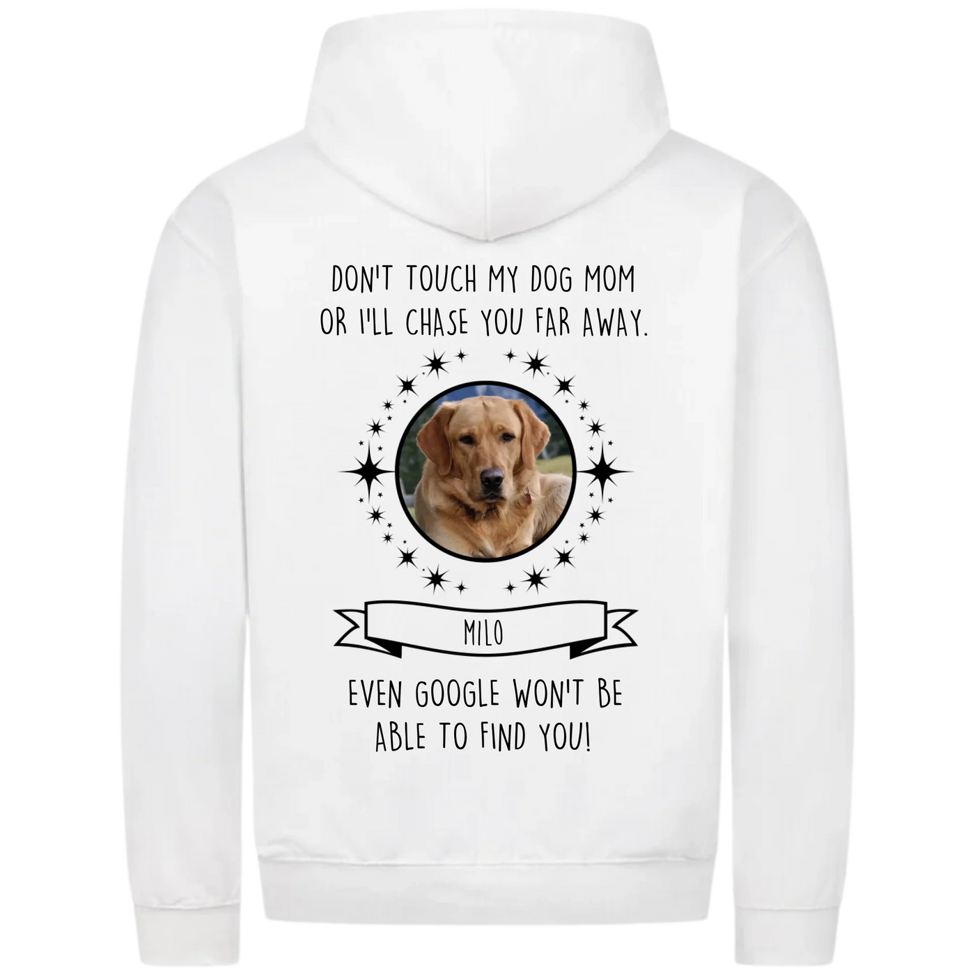 Don’t touch my Dog Mom / Dog Dad – Personalized Premium Zipper Hoodie with Custom Backprint