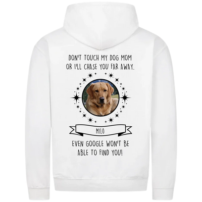 Don’t touch my Dog Mom / Dog Dad – Personalized Premium Zipper Hoodie with Custom Backprint